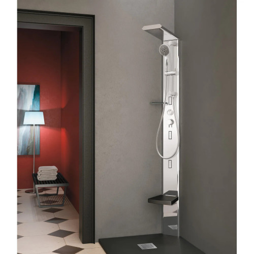 Colonna doccia Quarantacinque S Plus h212 cm alluminio brillantinato –