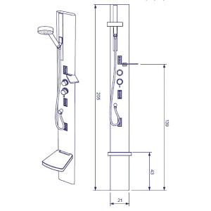 Colonna doccia Quarantacinque S h205 cm alluminio brillantinato – Hafr 2