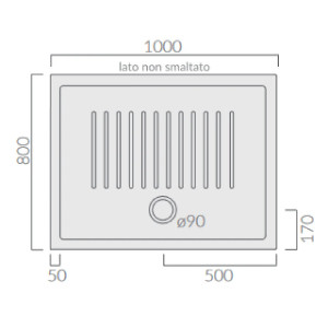 Piatto Doccia 80x100x6 cm Flat Bianco Lucido - Galassia | Meglioalge 2