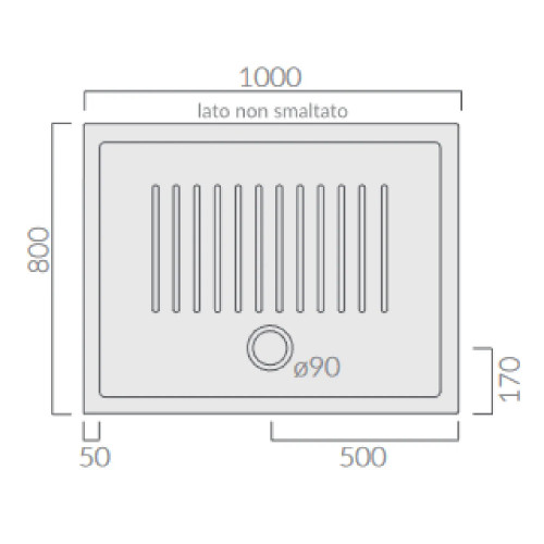 Piatto Doccia 80x100x6 cm Flat Bianco Lucido - Galassia | Meglioalge