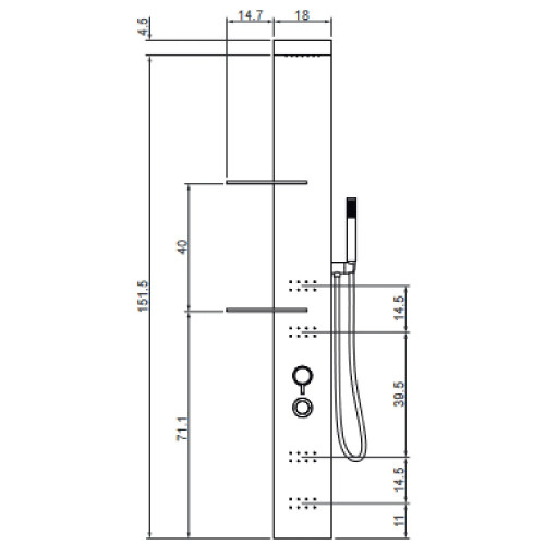Colonna doccia attrezzata Light grigio bromo – Hafro