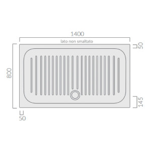 Piatto Doccia 80x140x6 cm Flat Bianco Lucido - Galassia | Meglioalge 2