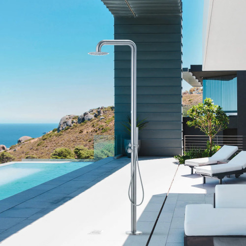 Colonna doccia freestanding outdoor e indoor h227 cm cromo – Hafro