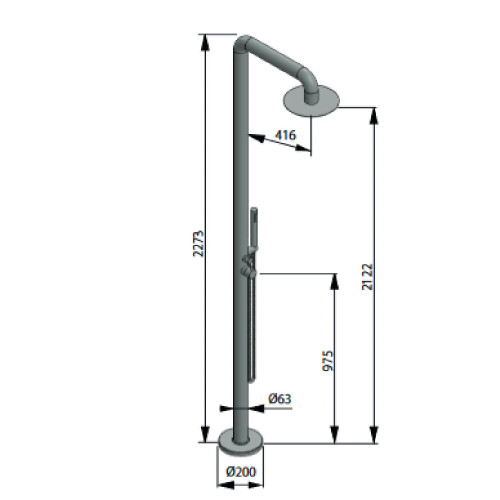 Colonna doccia freestanding outdoor e indoor h227 cm cromo – Hafro