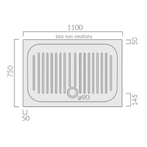 Piatto doccia 75x110x6 cm Flat bianco lucido Galassia - Design elegant 2
