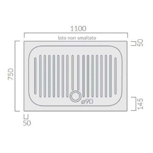 Piatto doccia 75x110x6 cm Flat bianco lucido Galassia - Design elegant
