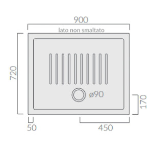 Piatto doccia 72x90x6 cm Flat bianco lucido - Qualità Galassia 2