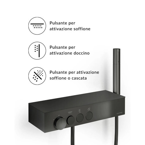 Colonna doccia Icon Column 3 tasti nero  – Hafro