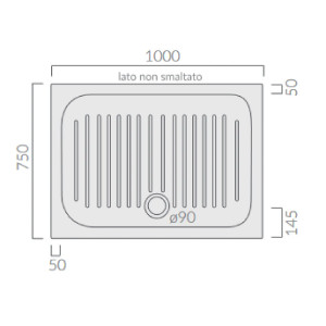 Piatto doccia 75x100x6 cm Flat bianco lucido Galassia | Meglioalge 2