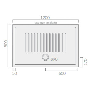 Piatto Doccia 80x120x6 cm Flat Bianco Lucido - Galassia | Meglioalge 2