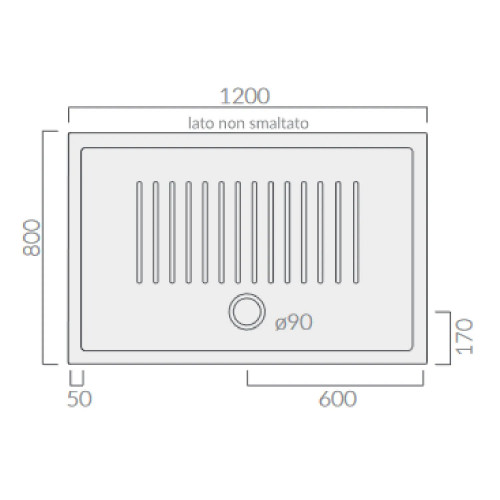 Piatto Doccia 80x120x6 cm Flat Bianco Lucido - Galassia | Meglioalge