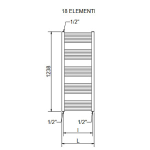 Scaldasalviette Roberta 1238x500 mm - Cordivari 2
