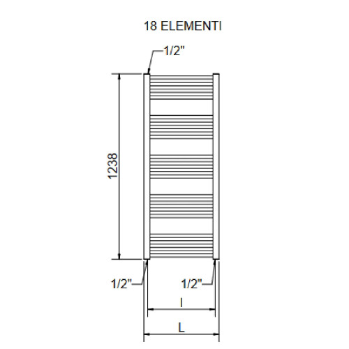 Scaldasalviette Roberta 1238X600 mm - Cordivari