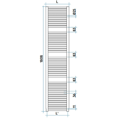 Scaldasalviette Novo 1808x500 mm bianco - Irsap