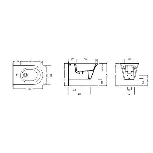 Bidet sospeso Avigo 56x36x30h cm bianco lucido - Hafro