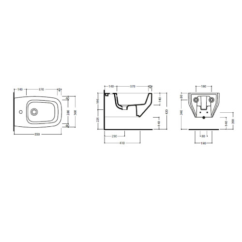Bidet sospeso Fio 55x36x28h cm bianco lucido - Hafro