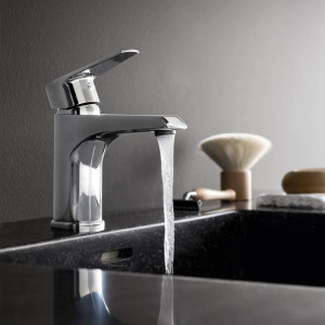 Miscelatore monocomando per lavabo Rule Low con piletta di scarico cro 2