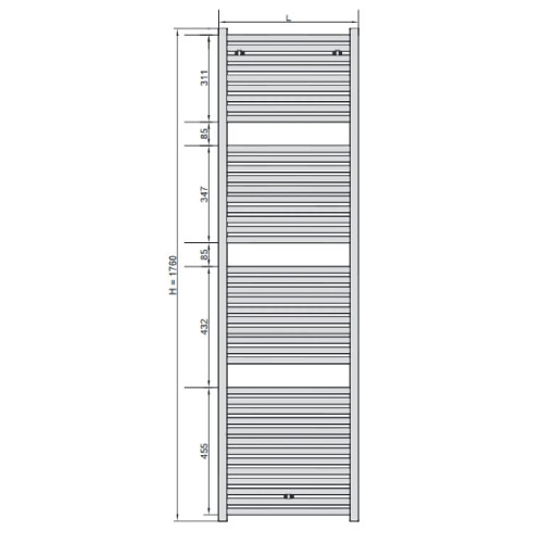 Scaldasalviette Toga 2 1760x450 mm cromo - Zehnder