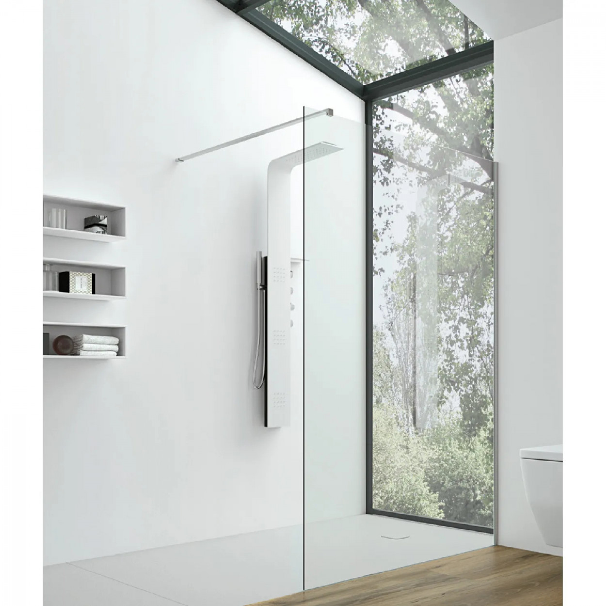 Parete walk-in 136-138x210h cm Side Free 8 vetro trasparente - Hafro