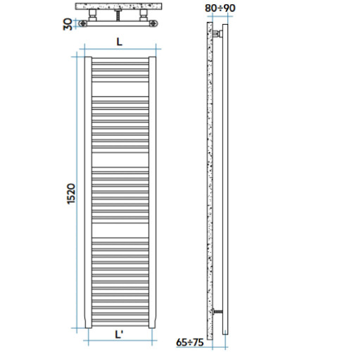 Scaldasalviette Novo 1520x600 mm BIANCO - Irsap