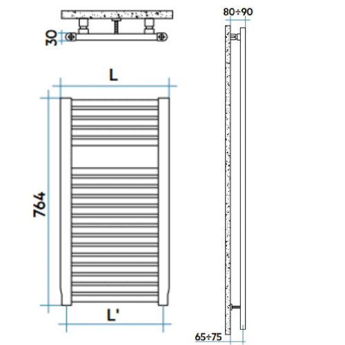Scaldasalviette Novo 764x500 mm BIANCO - Irsap
