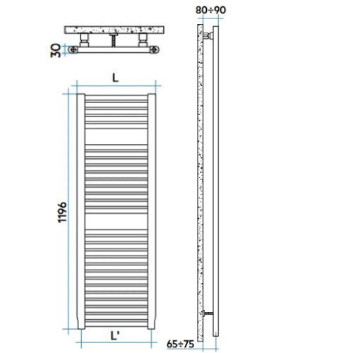 Scaldasalviette Novo 1196x450 mm BIANCO - Irsap