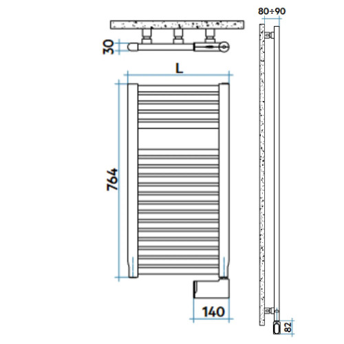Scaldasalviette elettrico Novo 764x500 mm bianco - Irsap