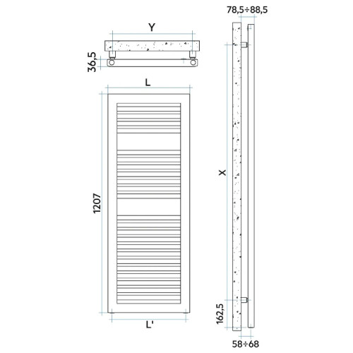 Scaldasalviette Novo Cult 1207x450 mm BIANCO - Irsap