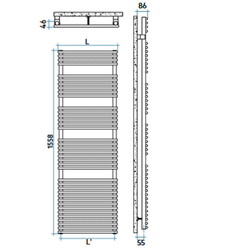 Scaldasalviette verticale Flauto 1558x756 mm BIANCO - Irsap