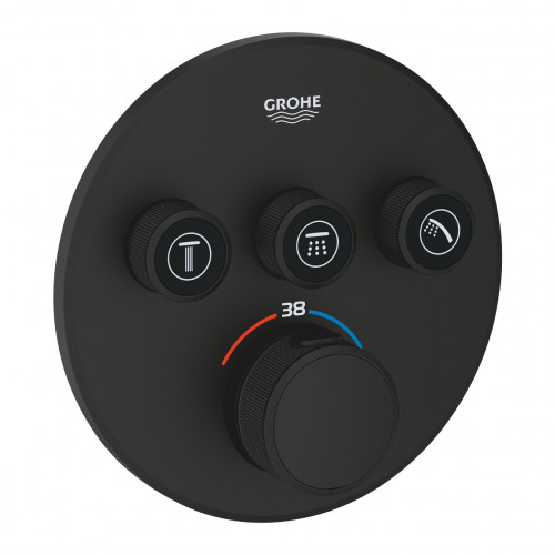 Miscelatore termostatico 3 vie Grohtherm Smartcontrol nero opaco - Gro