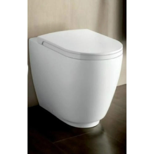 Coppia di sanitari a terra filo muro serie Fusion bianco lucido – Hatr