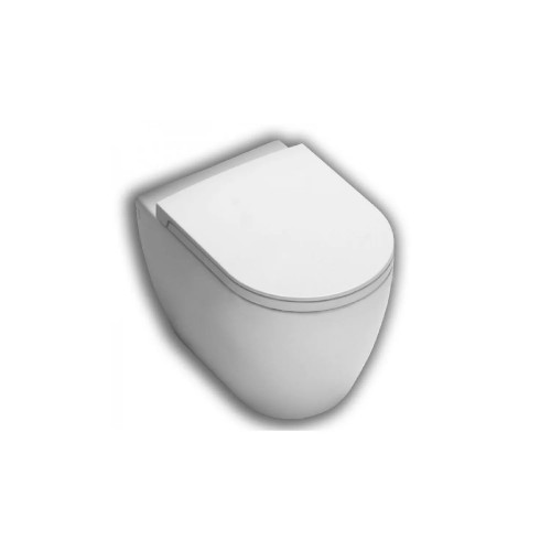 Coppia di sanitari a terra filo muro serie Fusion bianco lucido – Hatr