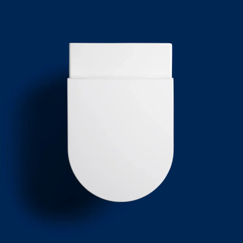 Coppia di sanitari a terra filo muro serie Fusion bianco lucido – Hatr