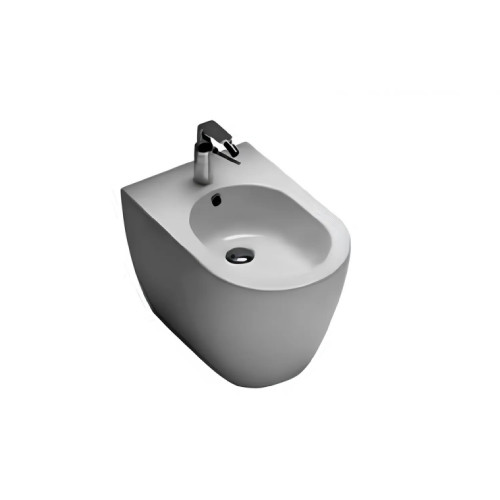 Coppia di sanitari a terra filo muro serie Fusion bianco lucido – Hatr