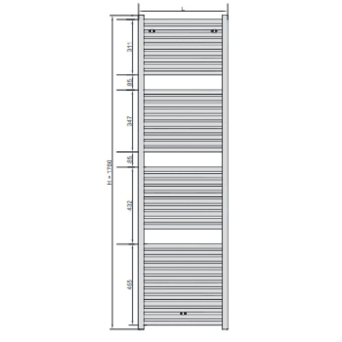 Scaldasalviette verticale Toga 2 1760x600 mm bianco - Irsap