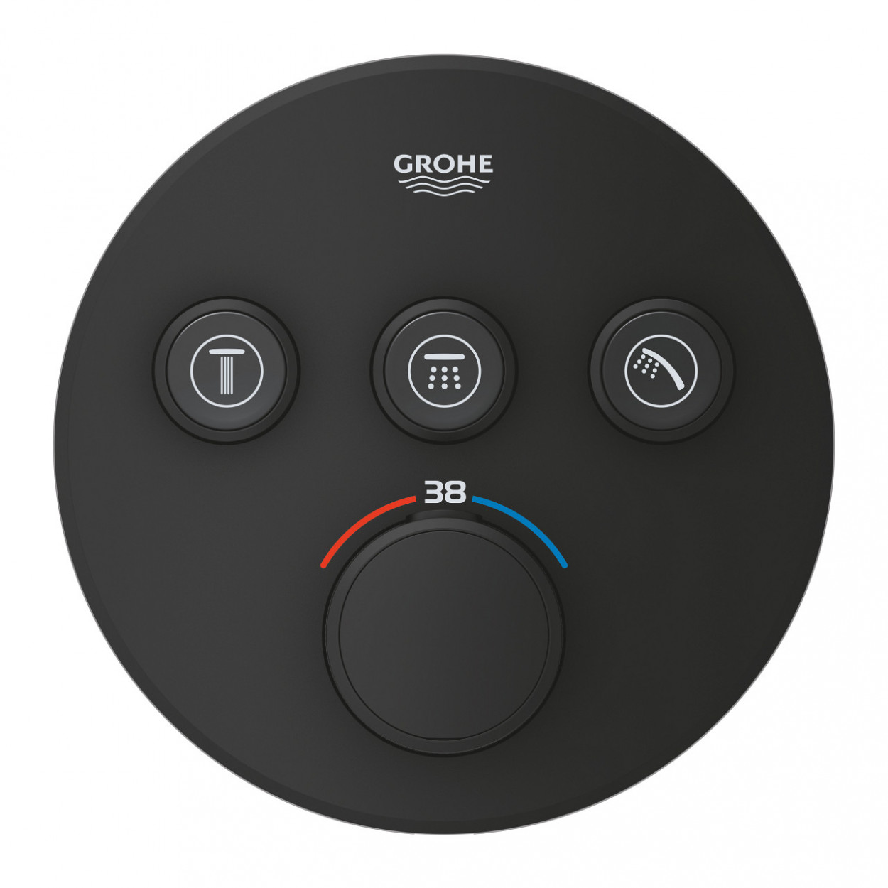 Miscelatore termostatico 3 vie Grohtherm Smartcontrol nero opaco Grohe