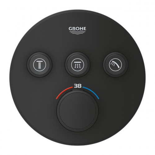Miscelatore termostatico 3 vie Grohtherm Smartcontrol nero opaco - Gro