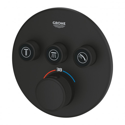 Miscelatore termostatico 3 vie Grohtherm Smartcontrol nero opaco - Gro