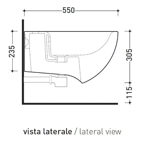 Coppia di sanitari sospesi 55x38cm serie IO2.0 bianco - Flaminia