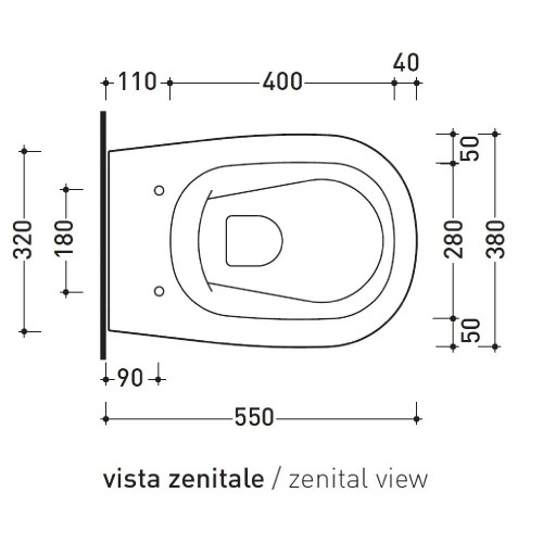 Coppia di sanitari sospesi 55x38cm serie IO2.0 bianco - Flaminia