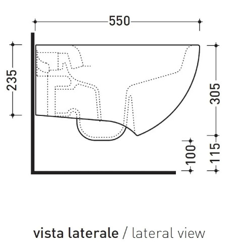 Coppia di sanitari sospesi 55x38cm serie IO2.0 bianco - Flaminia