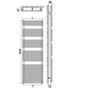 Scaldasalviette verticale Flauto 1558x506 mm bianco - Cordivari 2
