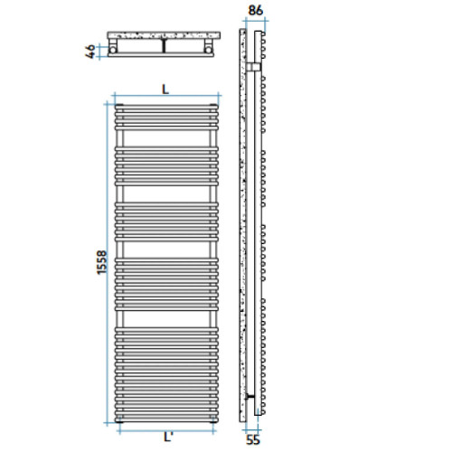 Scaldasalviette verticale Flauto 1558x506 mm bianco - Cordivari