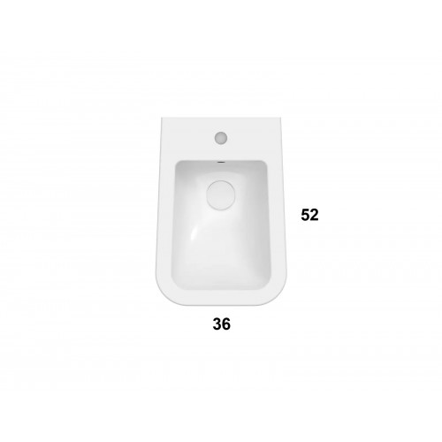 Coppia di sanitari sospesi Stone in ceramica 52x36 cm bianco lucido