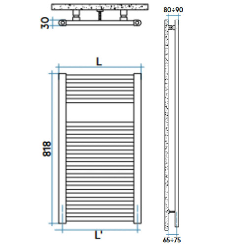 Radiatore verticale Geo 818x550 mm bianco - Irsap