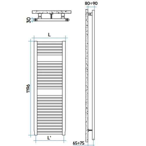 Scaldasalviette Novo 1196x750 mm BIANCO - Irsap