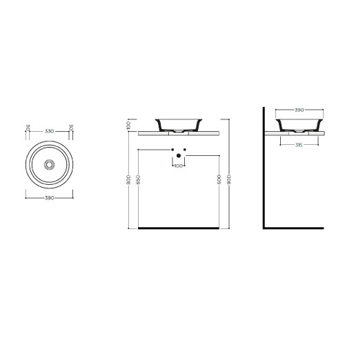 Lavabo da appoggio Avigo Ø 39 cm bianco lucido - Hafro