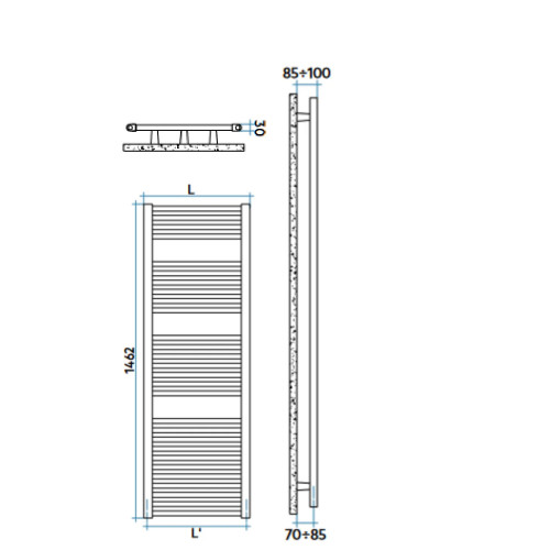 Scaldasalviette Ares 1462x530 mm bianco - Irsap