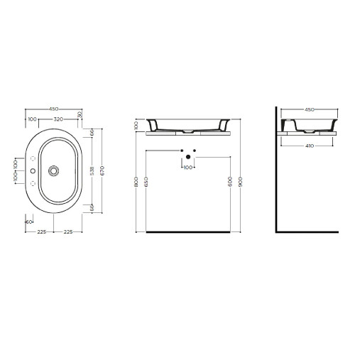 Lavabo da appoggio Avigo 67x45x10h cm bianco lucido - Hafro