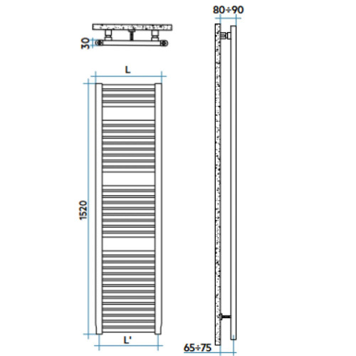 Scaldasalviette Novo 1520x550 mm bianco - Irsap